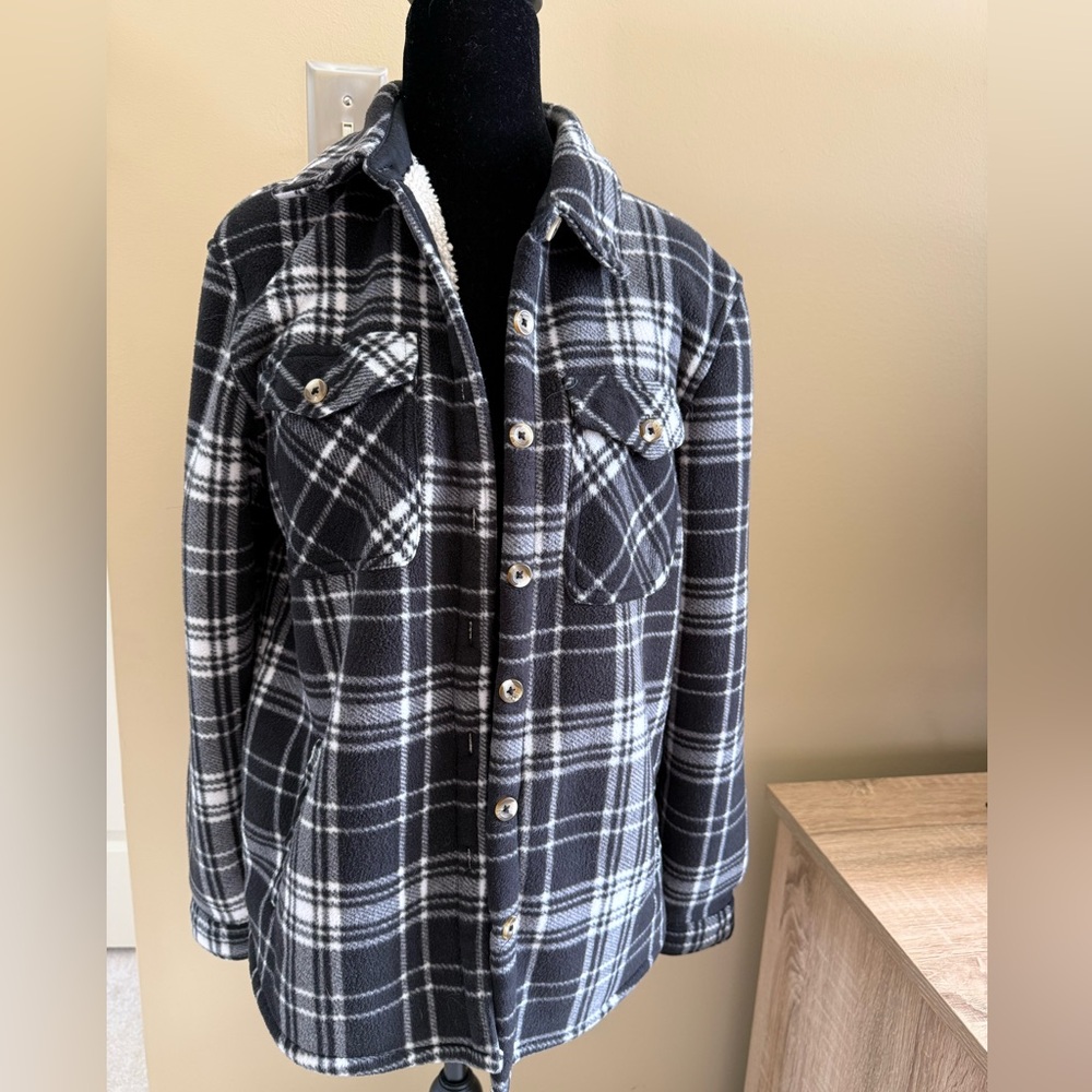 Women's Sage Collective Black and White Plaid Jacket